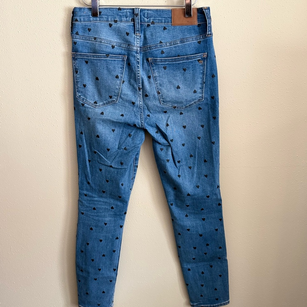 Madewell Heart Print Skinny Jeans 27 High Rise Ankle Denim - Picture 5 of 11